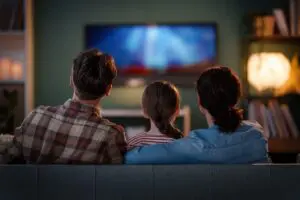 family watching TV