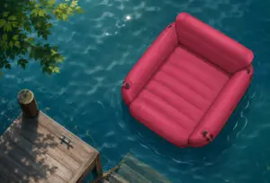 raft in a lake