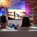 family watching tv drug ad