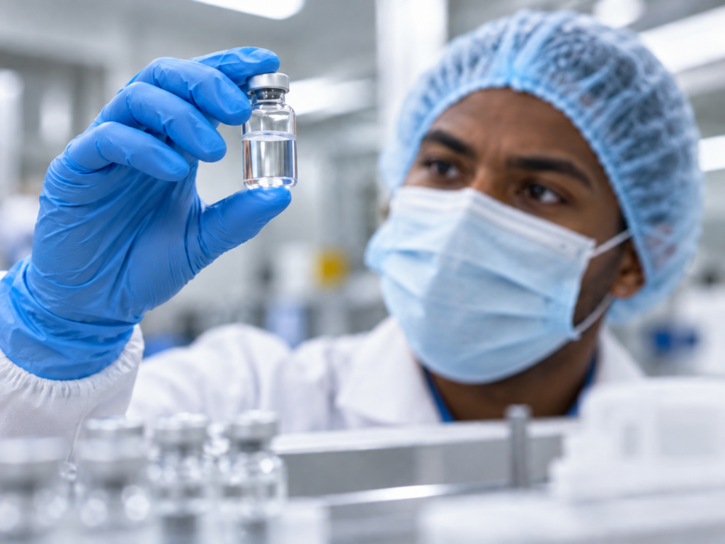 Sterility Issues With Compounded GLP-1s, man checking compounded vial