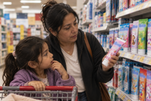 Epilepsy Drug Mix-Up, Subpotent Thyroid Medication, mom looking at toothpaste with young daughter