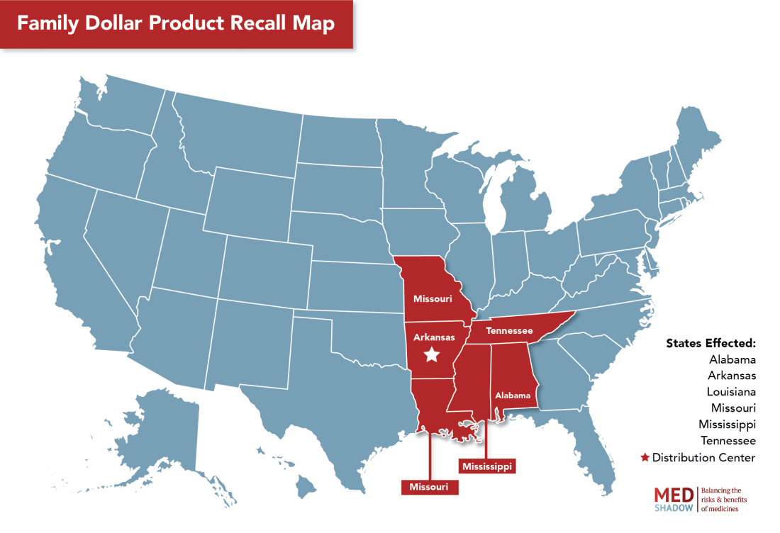 Family Dollar Recall Map