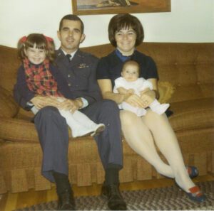 The McCarthy family. Caitlin and her sister, who was not exposed, along with their parents. She was born just a year before the announcements that DES was causing harm. (It was never "banned," but contraindicated" by the FDA in November of 1971.)