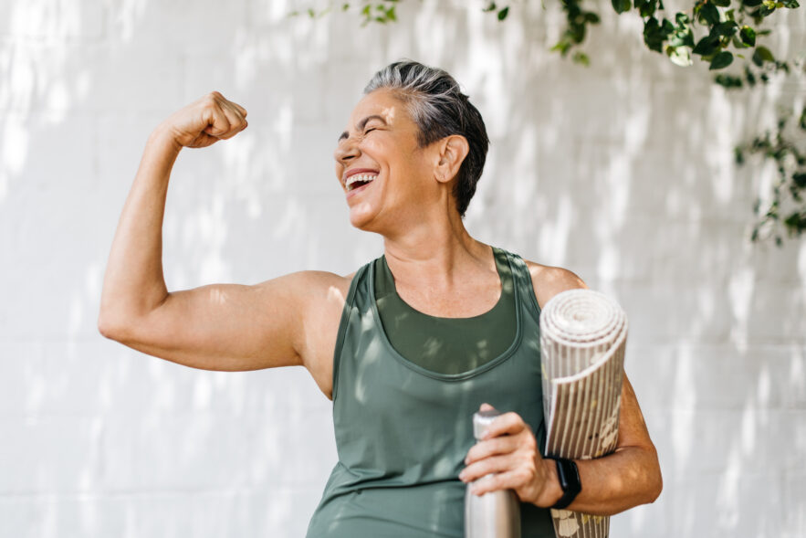 fit woman managing medications after 65