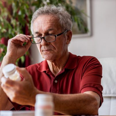 Can I Take Advil with Eliquis? Older man taking pills