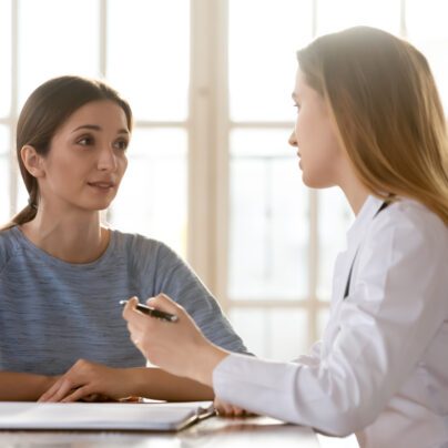 young woman talking to female doctor, addyi