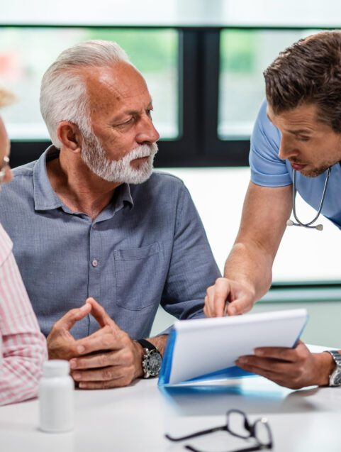 what is step therapy? older couple with doctor