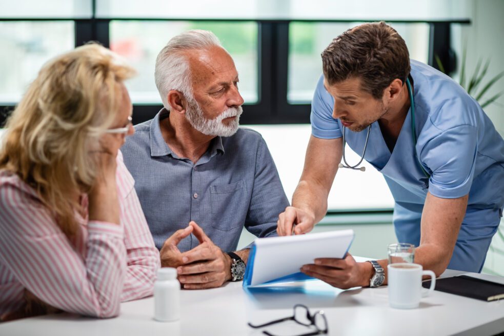 what is step therapy? older couple with doctor