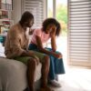 upset teen talking to father figure, teens and SSRIs