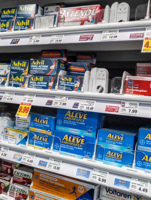OTC pain relief aisle