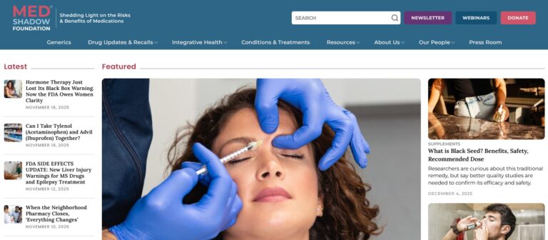 Redesigned MedShadow.org website provides improved ways to explore side effects and safety of medications