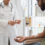 man getting an infusion drug