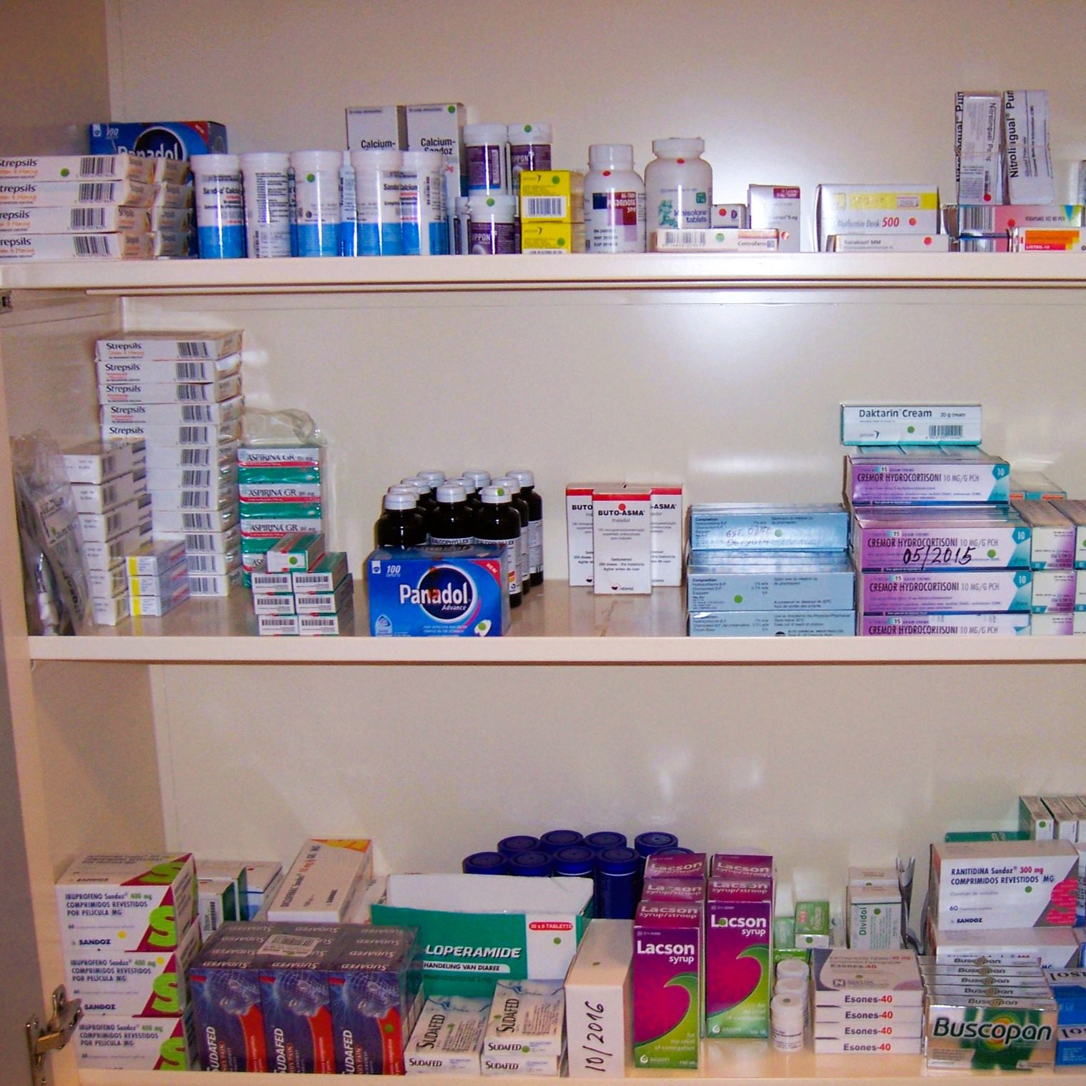 medications on shelf