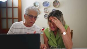 older couple looking at computer