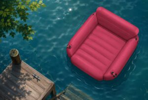 raft in a lake