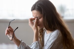 person dealing with dry eyes