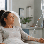 woman getting IV therapy